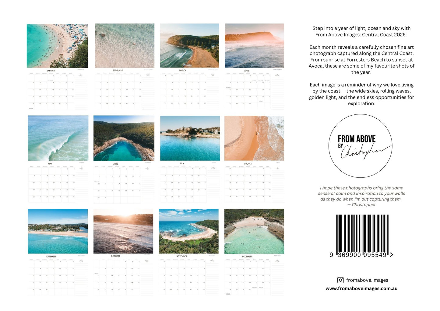 Central Coast NSW 2026 Wall Calendar – Coastal Australian Beaches