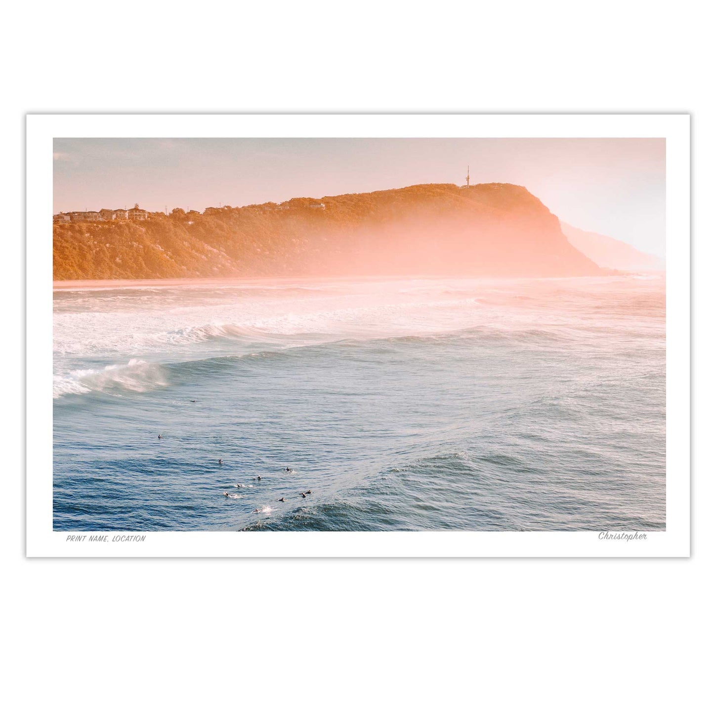 Mistview – Aerial Beach Print of Forresters Beach, NSW
