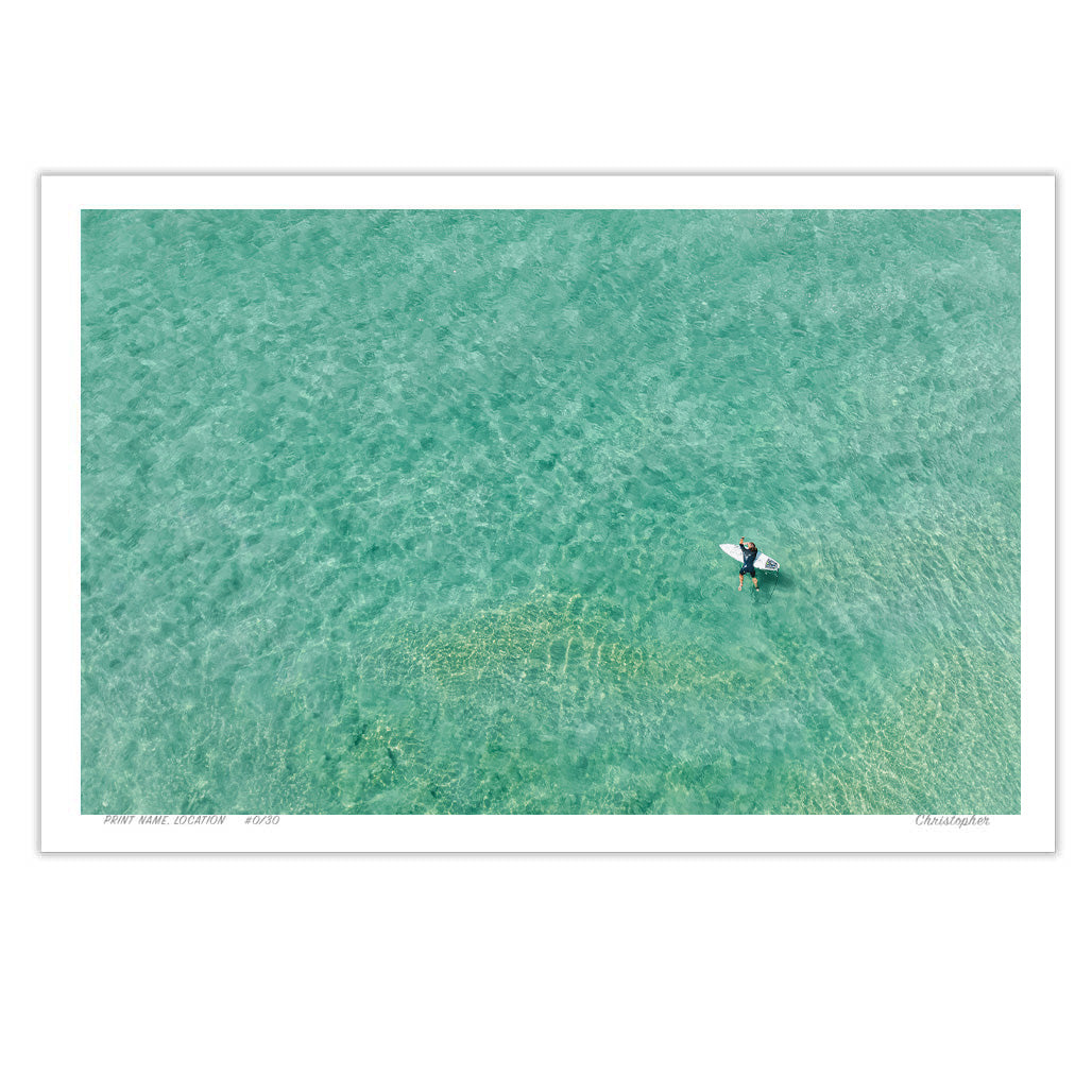 Holding on – Aerial Coastal Print of Shelly Beach, NSW