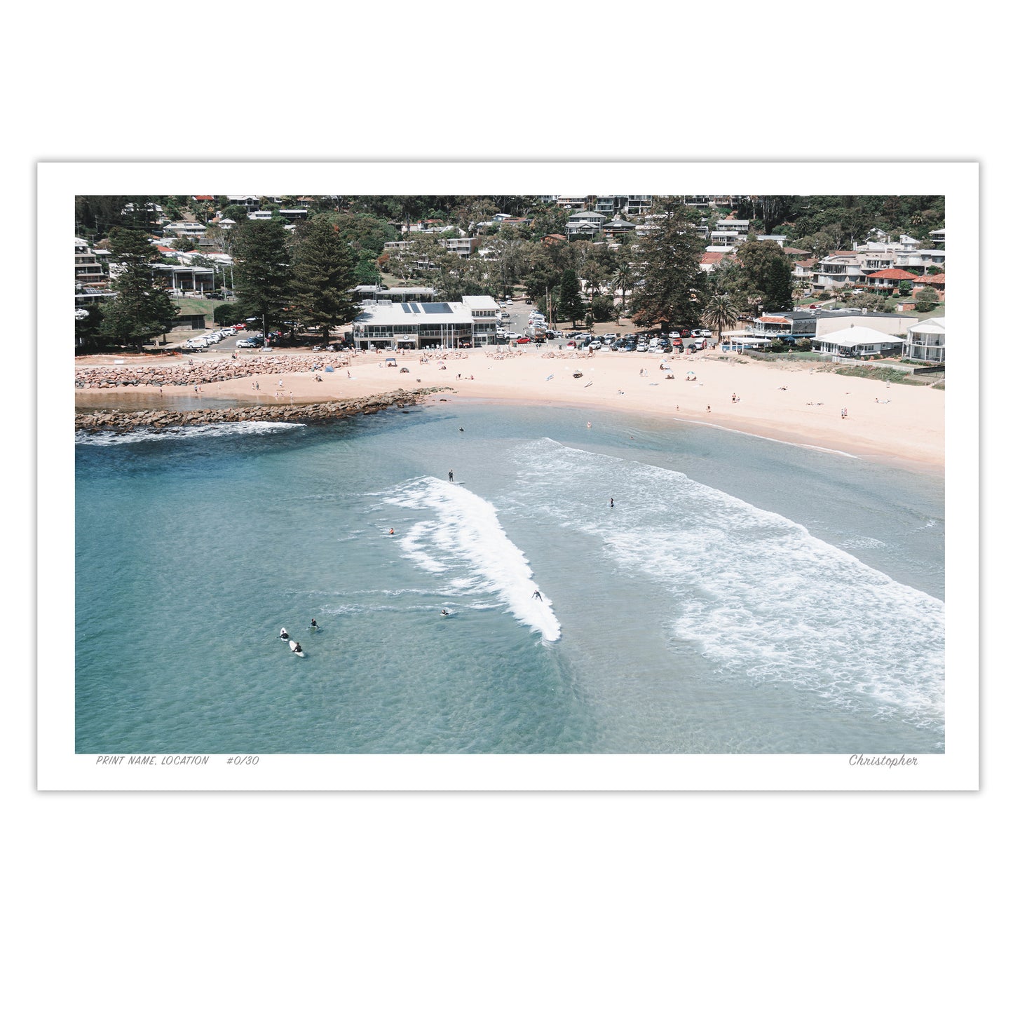 Single but Together – Aerial Print of Avoca Beach, NSW