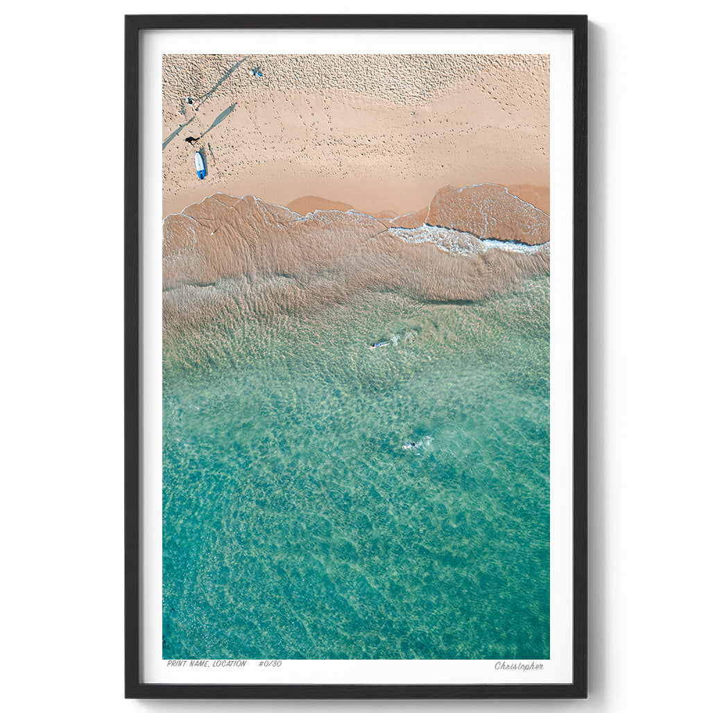Solo Swims – Aerial Print of Avoca Beach, NSW