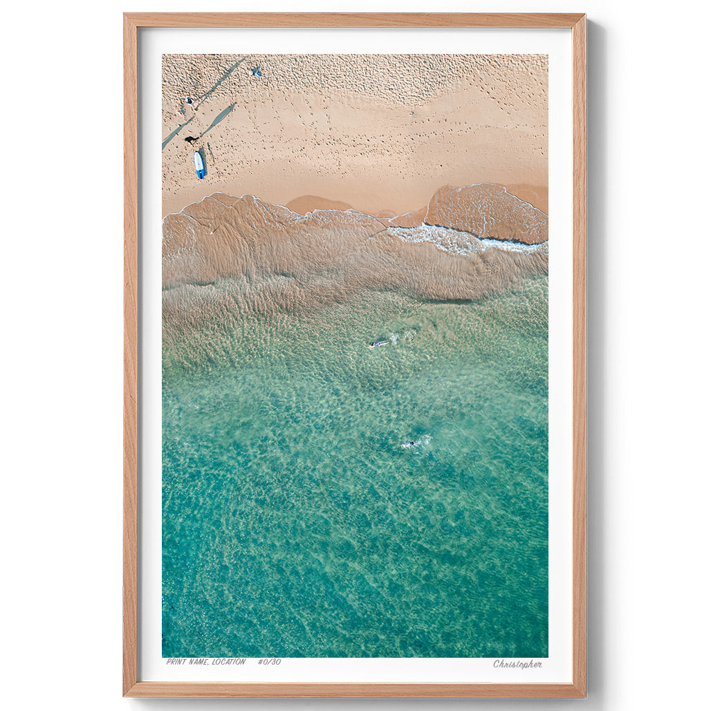 Solo Swims – Aerial Print of Avoca Beach, NSW