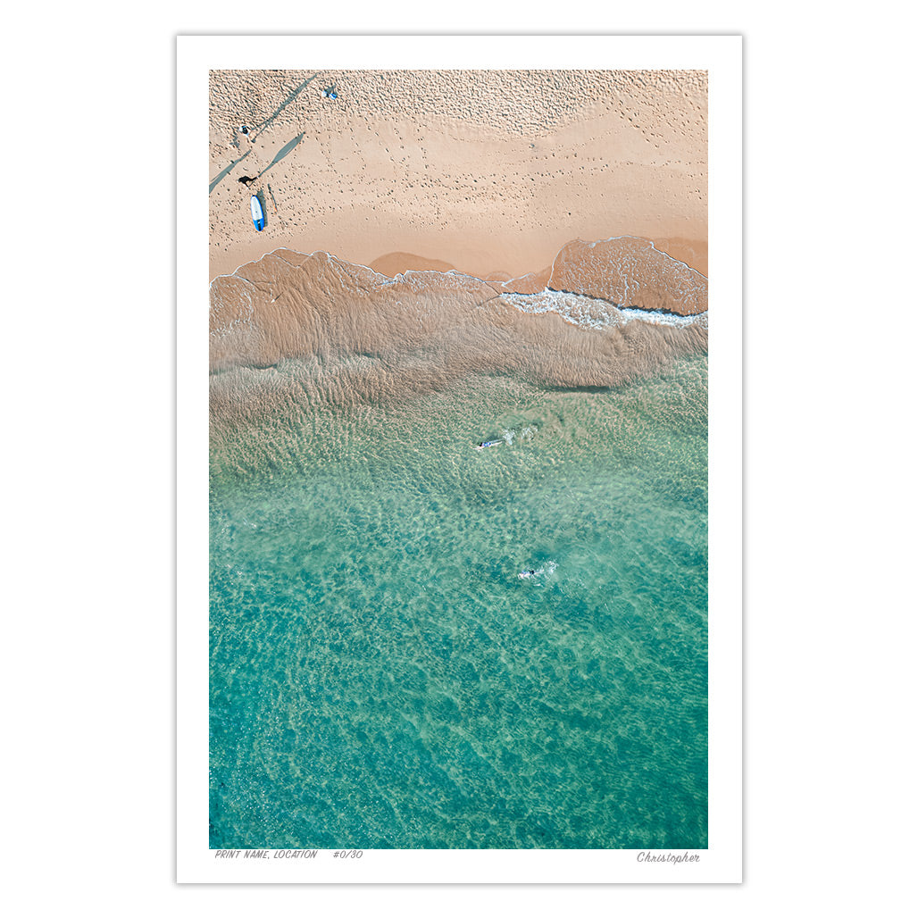 Solo Swims – Aerial Print of Avoca Beach, NSW