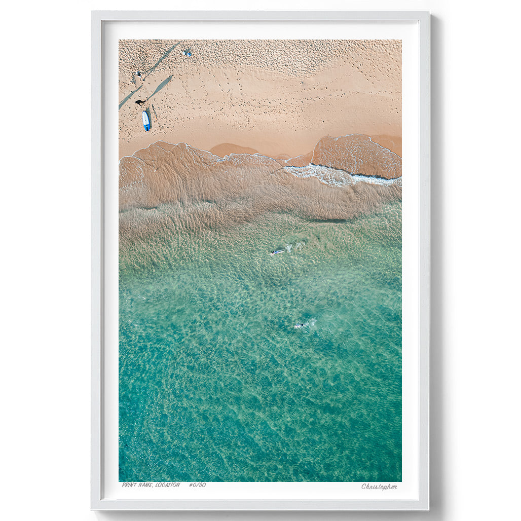 Solo Swims – Aerial Print of Avoca Beach, NSW