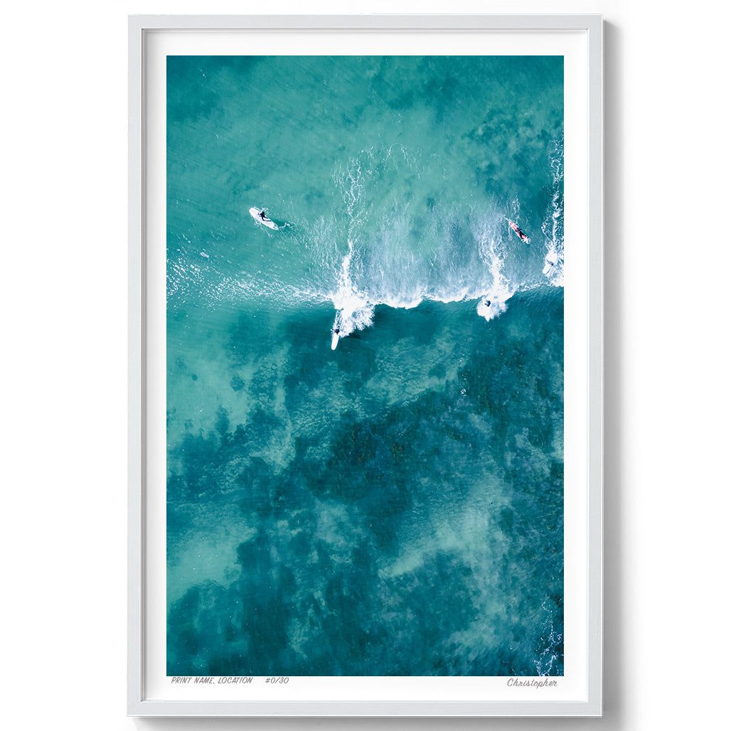 Riding the Waves – Aerial Print of Blue Bay, NSW