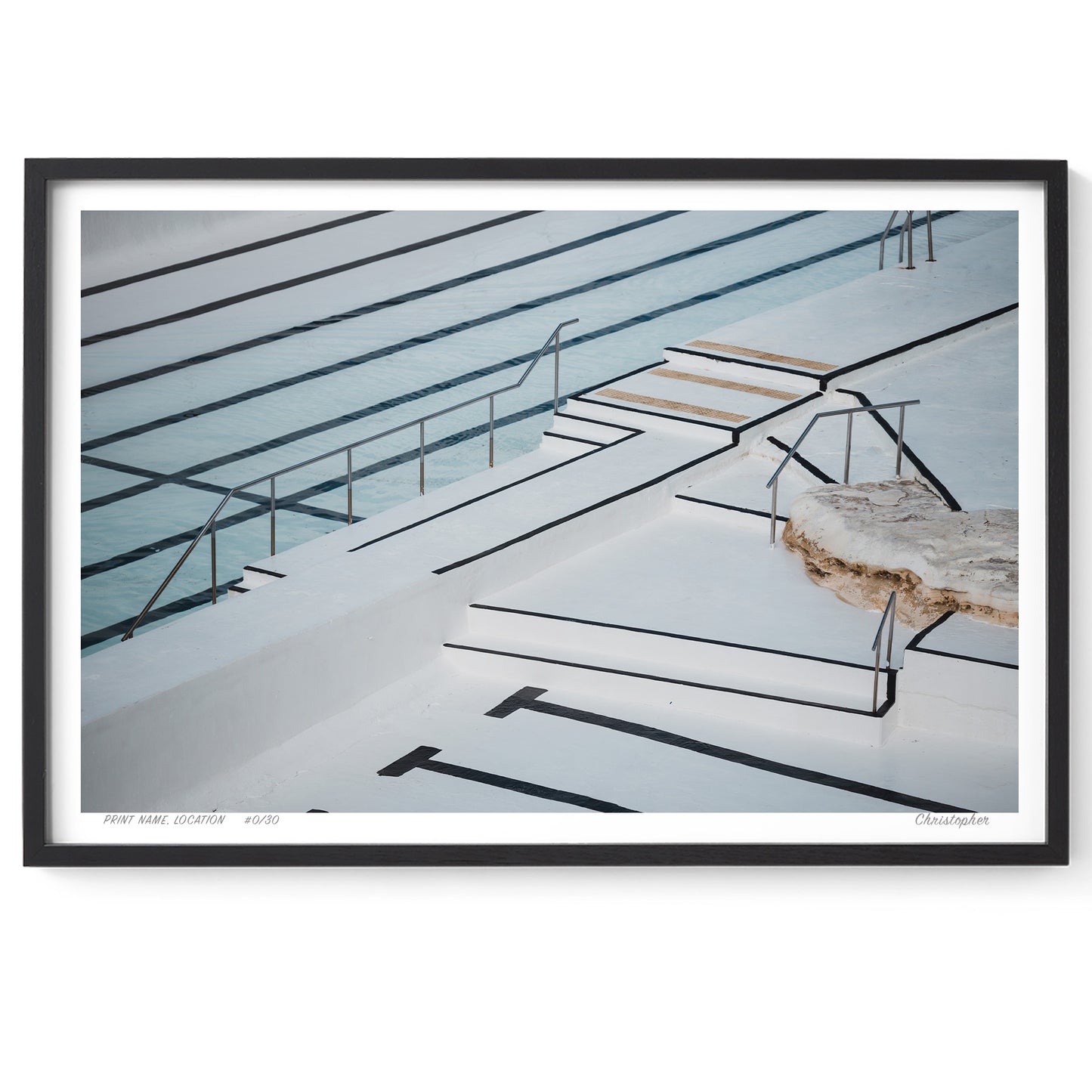 Monochrome Tides - Architectural Pool Print of Bondi, Sydney