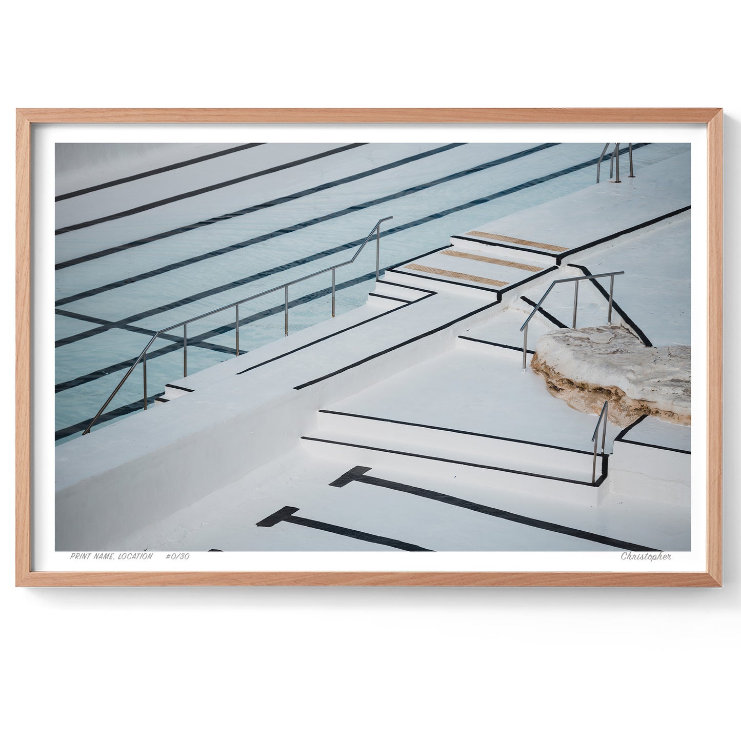 Monochrome Tides - Architectural Pool Print of Bondi, Sydney