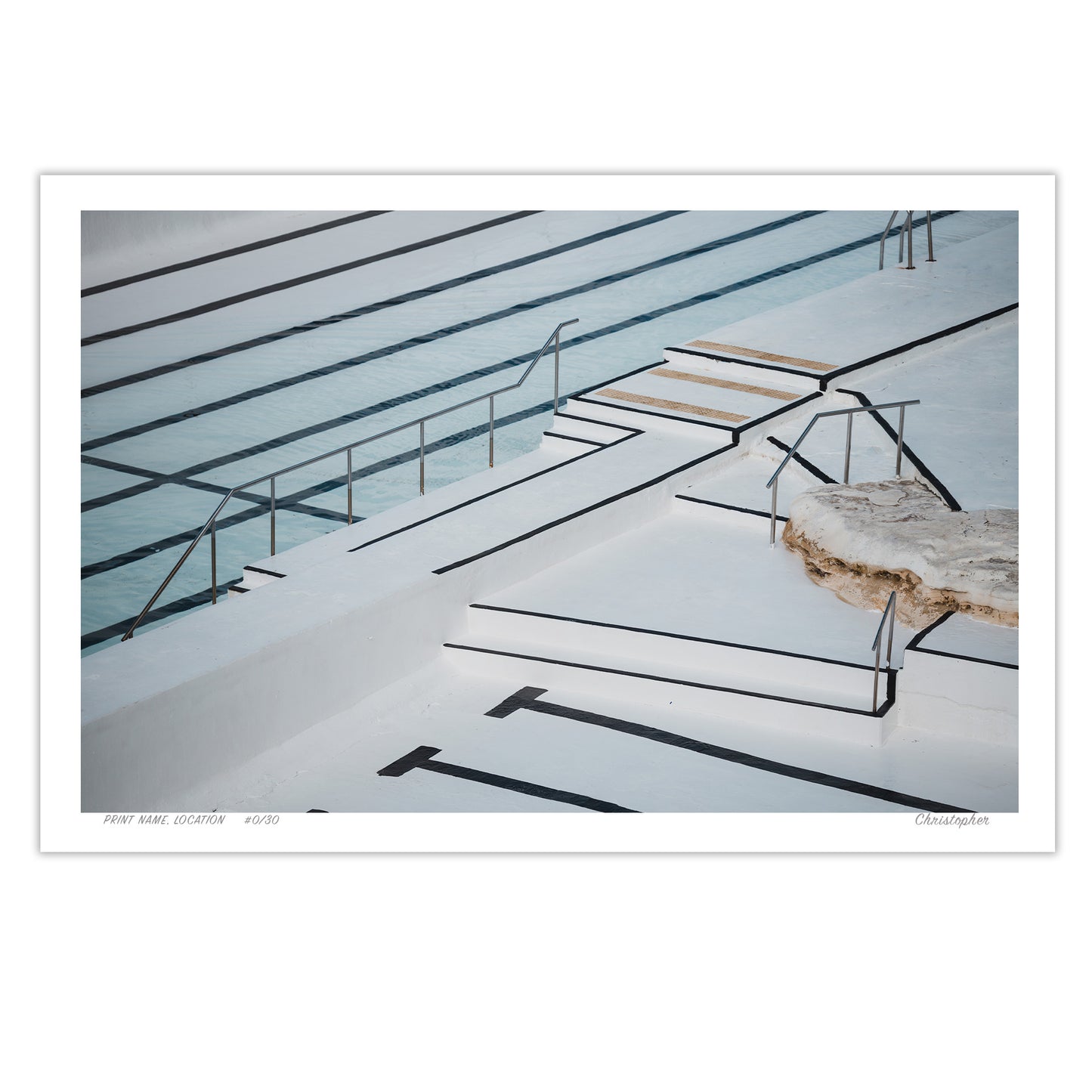 Monochrome Tides - Architectural Pool Print of Bondi, Sydney