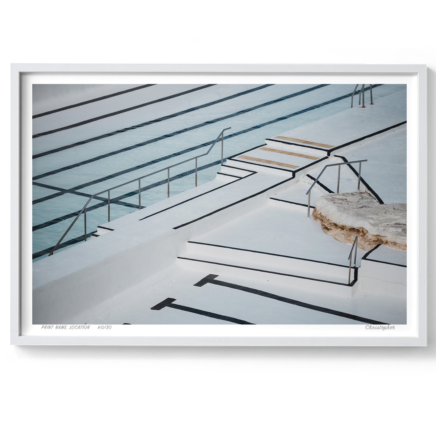 Monochrome Tides - Architectural Pool Print of Bondi, Sydney