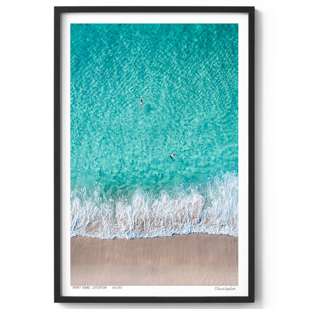 Azure Drift – Aerial Beach Print of Bronte, Sydney