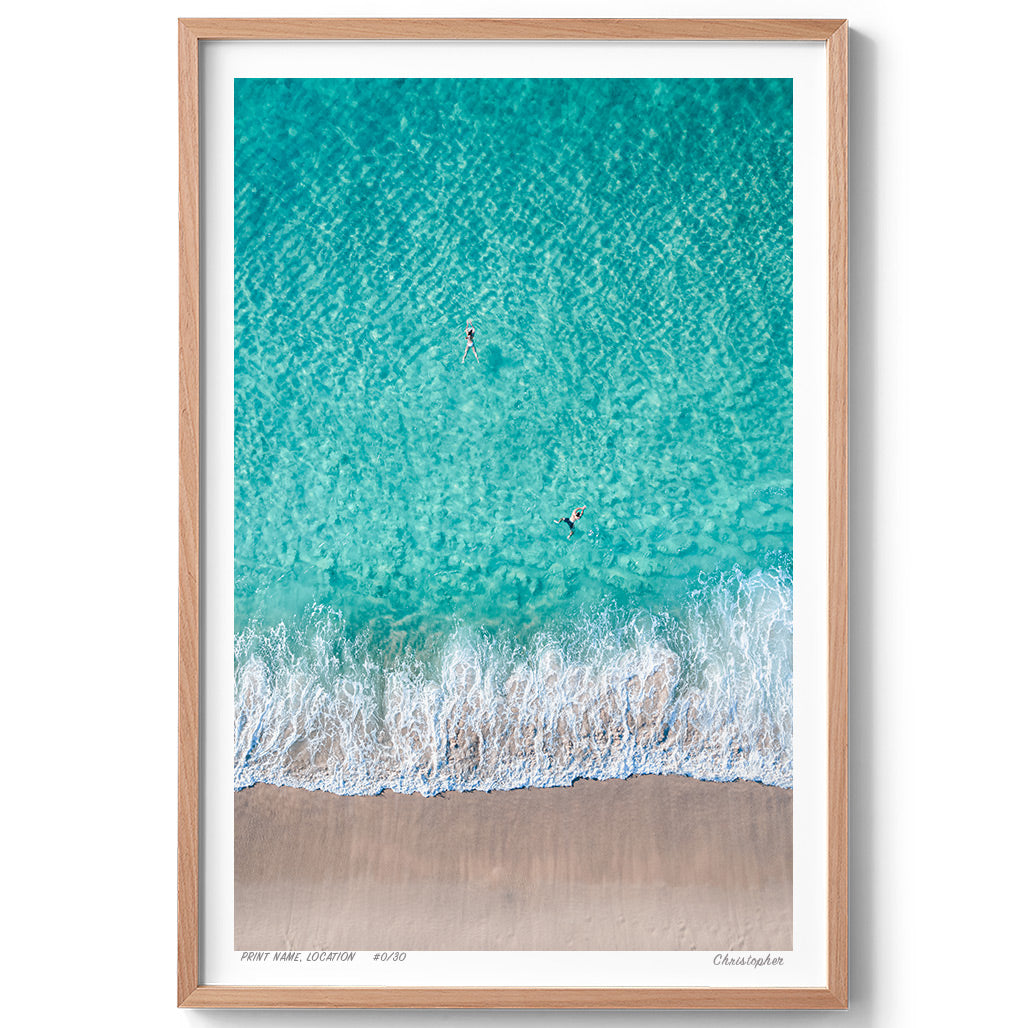 Azure Drift – Aerial Beach Print of Bronte, Sydney