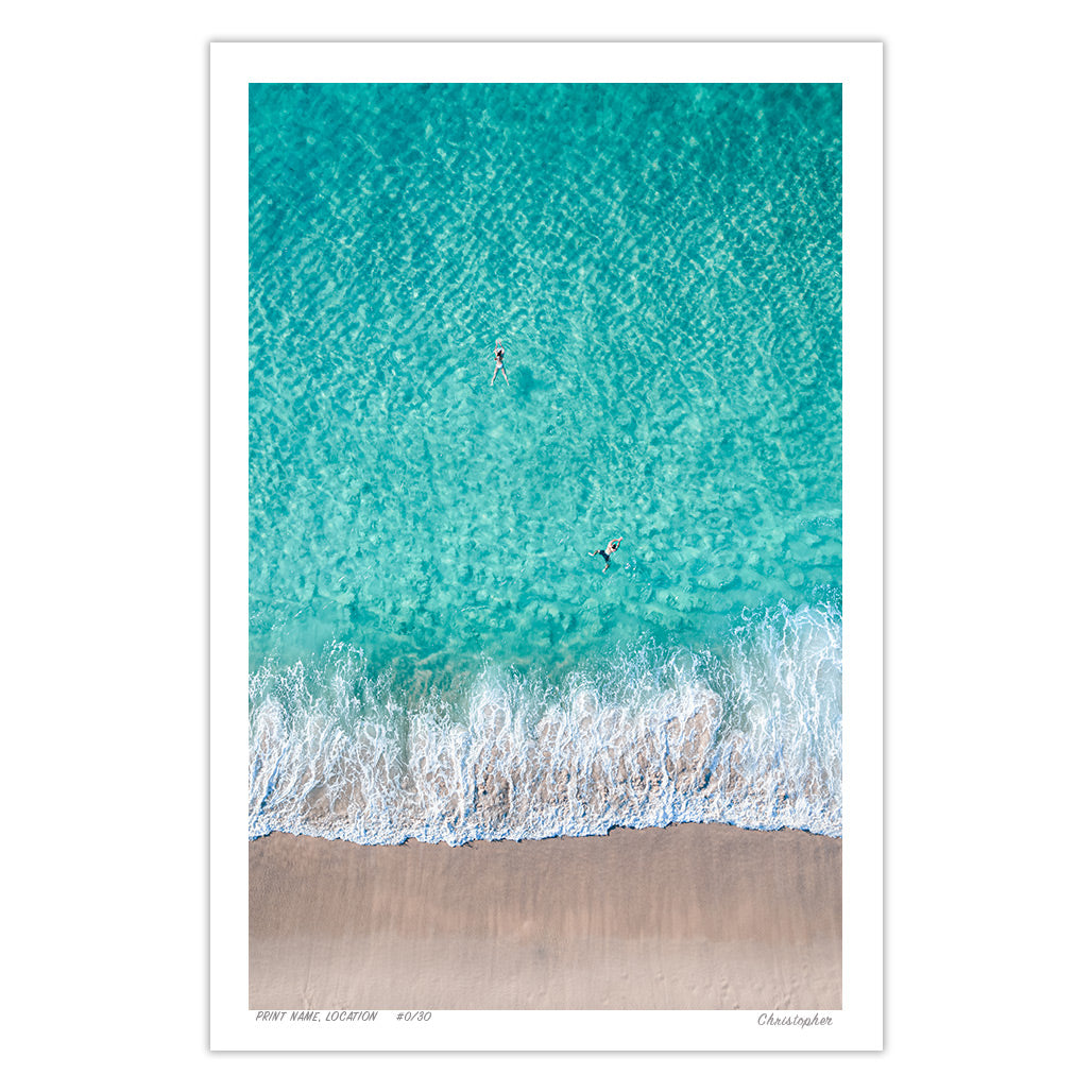 Azure Drift – Aerial Beach Print of Bronte, Sydney