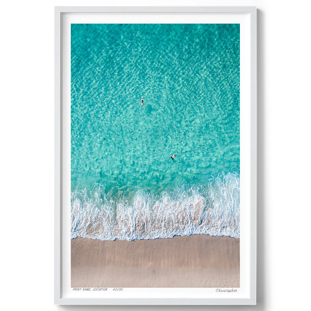 Azure Drift – Aerial Beach Print of Bronte, Sydney