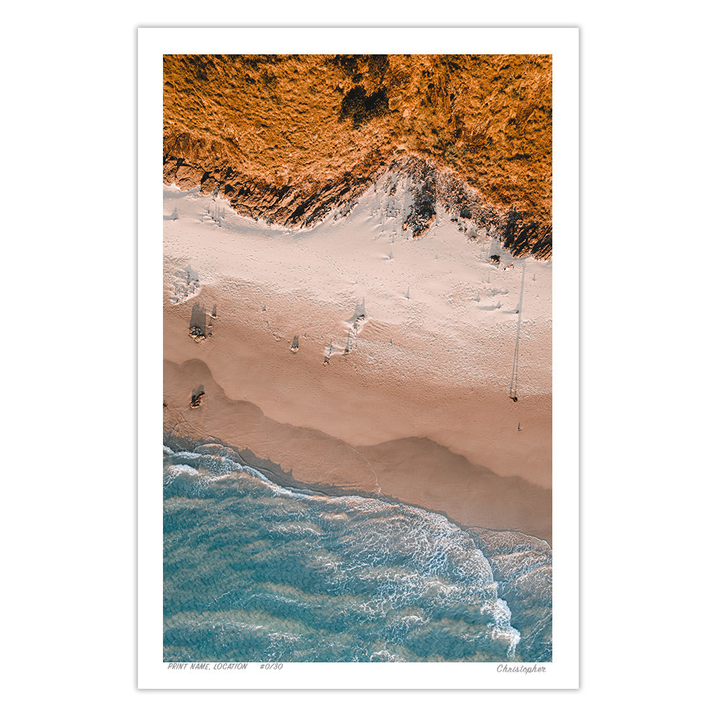 Layers - Aerial Beach Print of Wategos Beach, Byron Bay, NSW