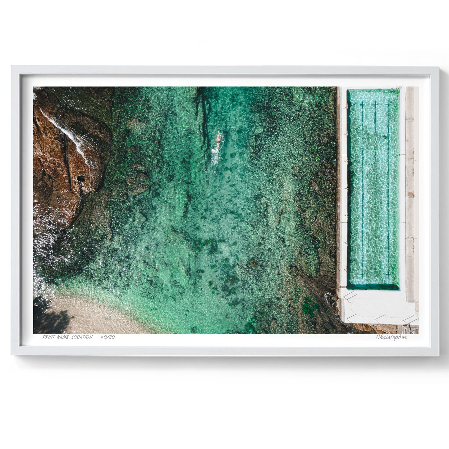 Third Lane - Aerial Ocean Pool Print of Clovelly, Sydney