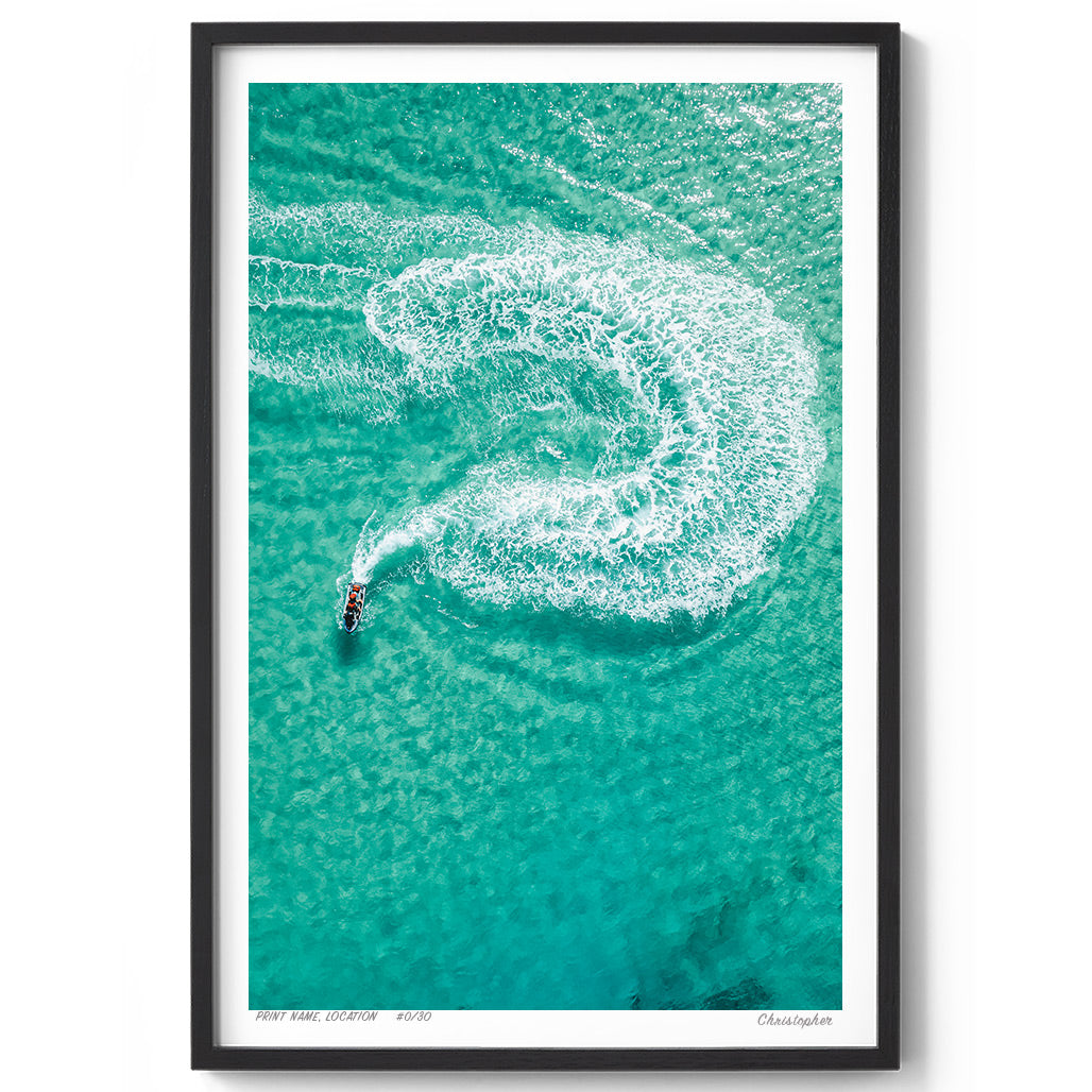 Ski Swirl – Ocean Aerial Print of Frazer Beach, NSW