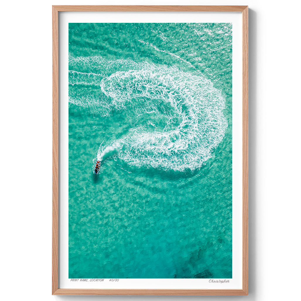 Ski Swirl – Ocean Aerial Print of Frazer Beach, NSW
