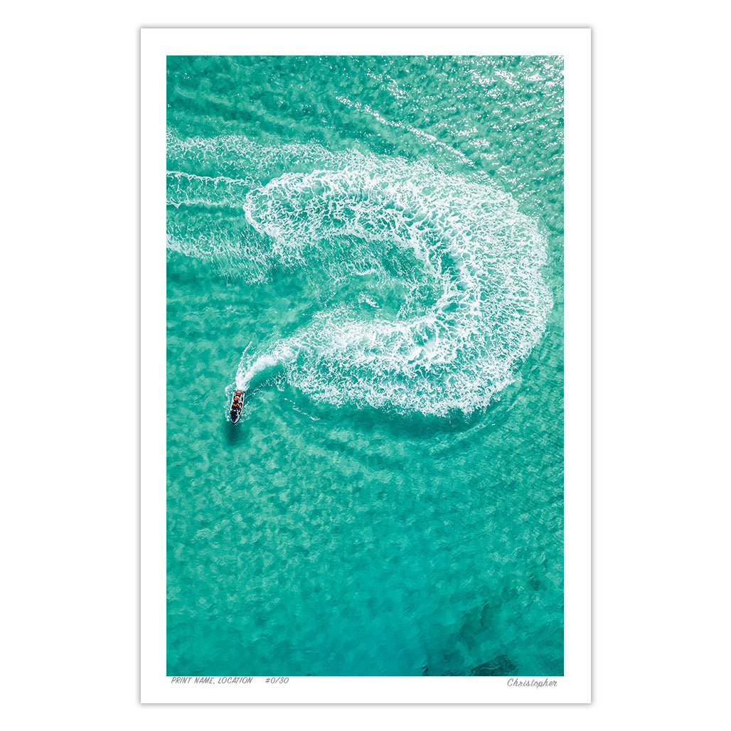 Ski Swirl – Ocean Aerial Print of Frazer Beach, NSW