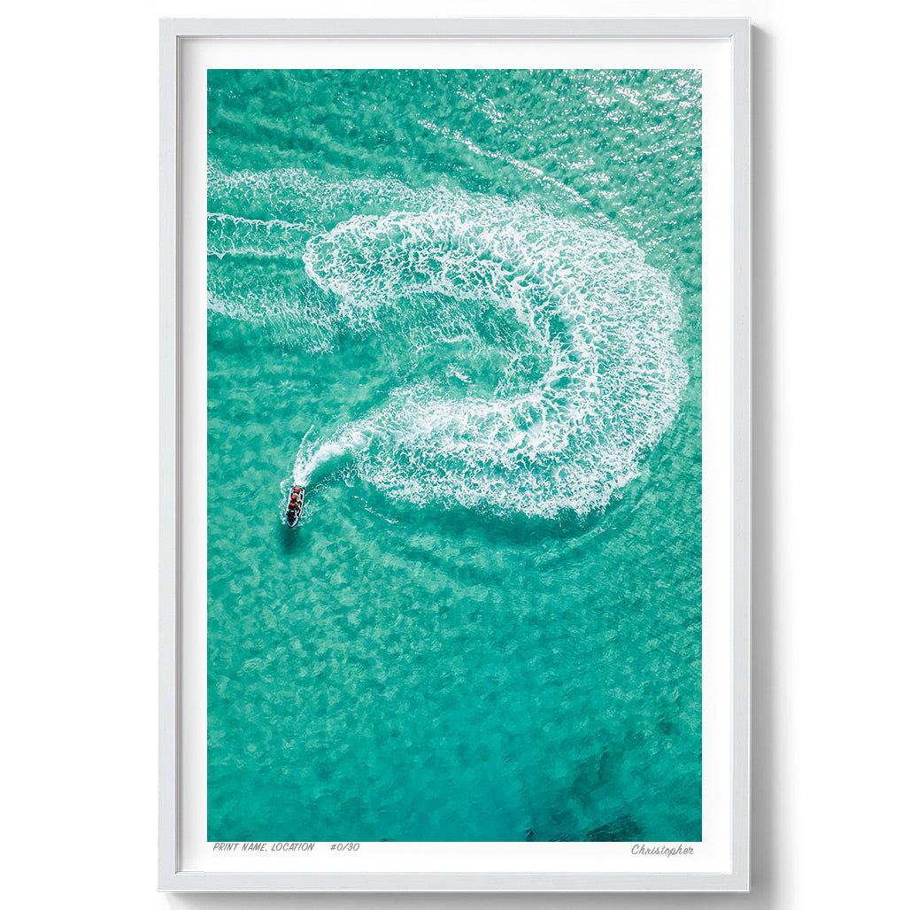 Ski Swirl – Ocean Aerial Print of Frazer Beach, NSW