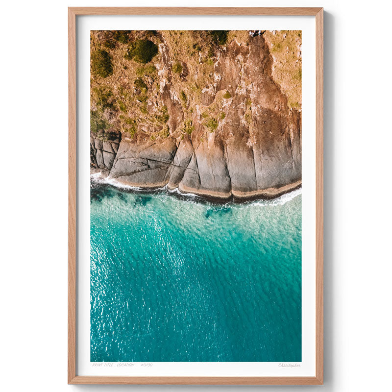 Smooth - Aerial Coastal Print of Hat Head, NSW
