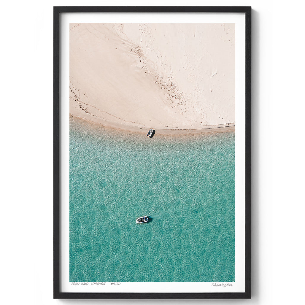 Duo Boat - Aerial Coastal Print of Nambucca Beach, NSW