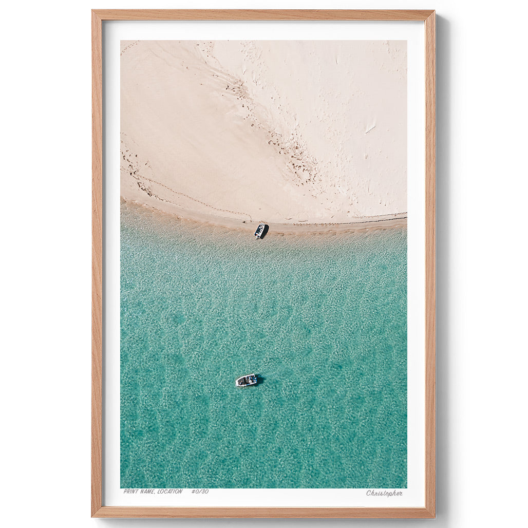 Duo Boat - Aerial Coastal Print of Nambucca Beach, NSW