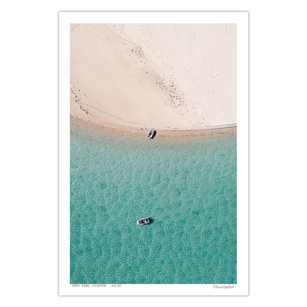 Duo Boat - Aerial Coastal Print of Nambucca Beach, NSW