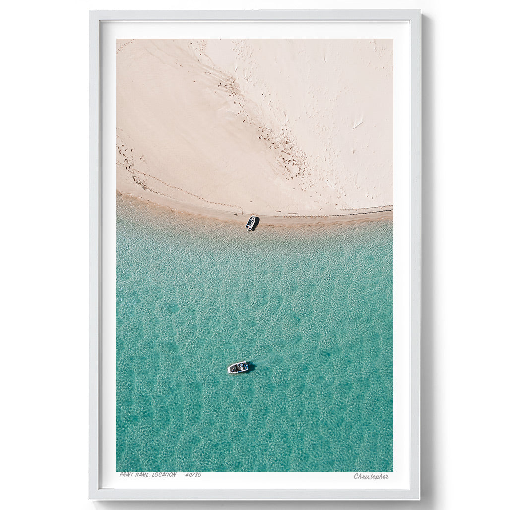 Duo Boat - Aerial Coastal Print of Nambucca Beach, NSW