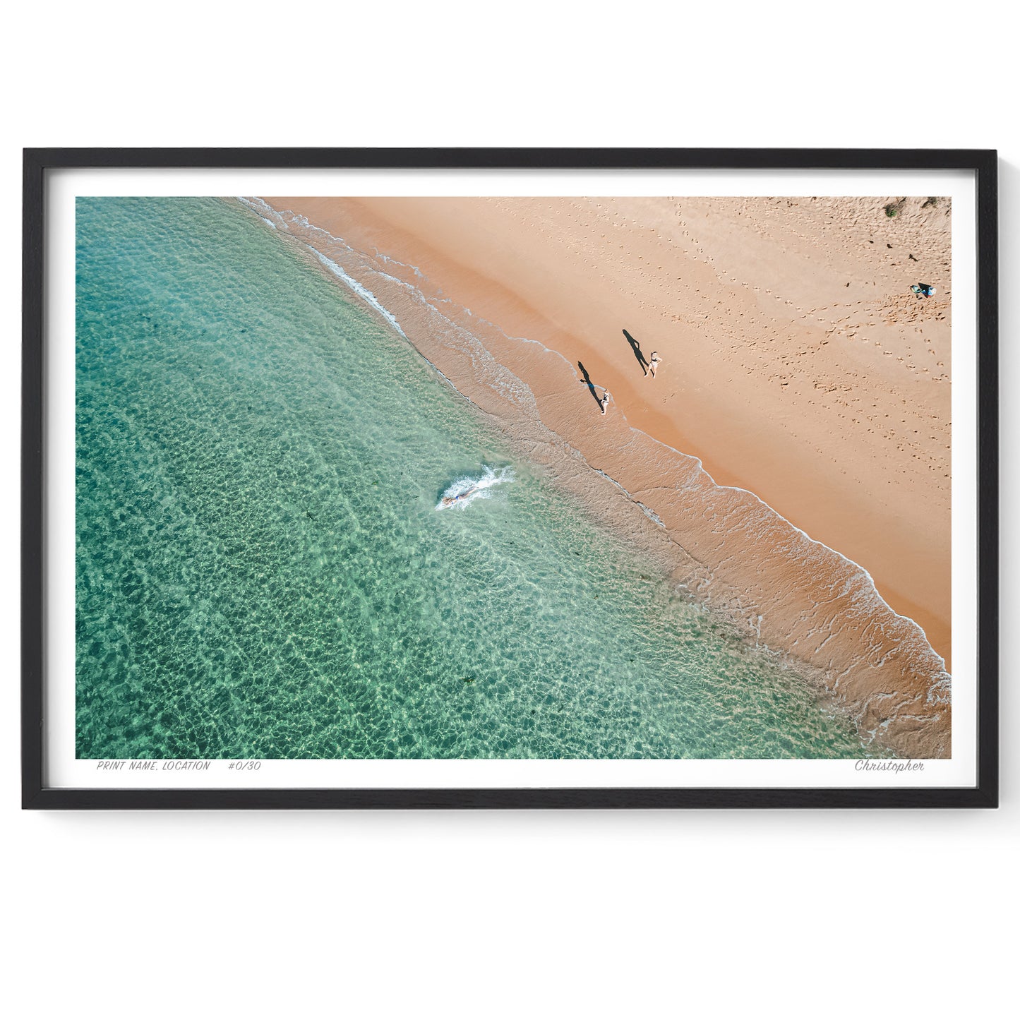 Sunlit Stroll – Aerial Coastal Print of Shelly Beach, Central Coast
