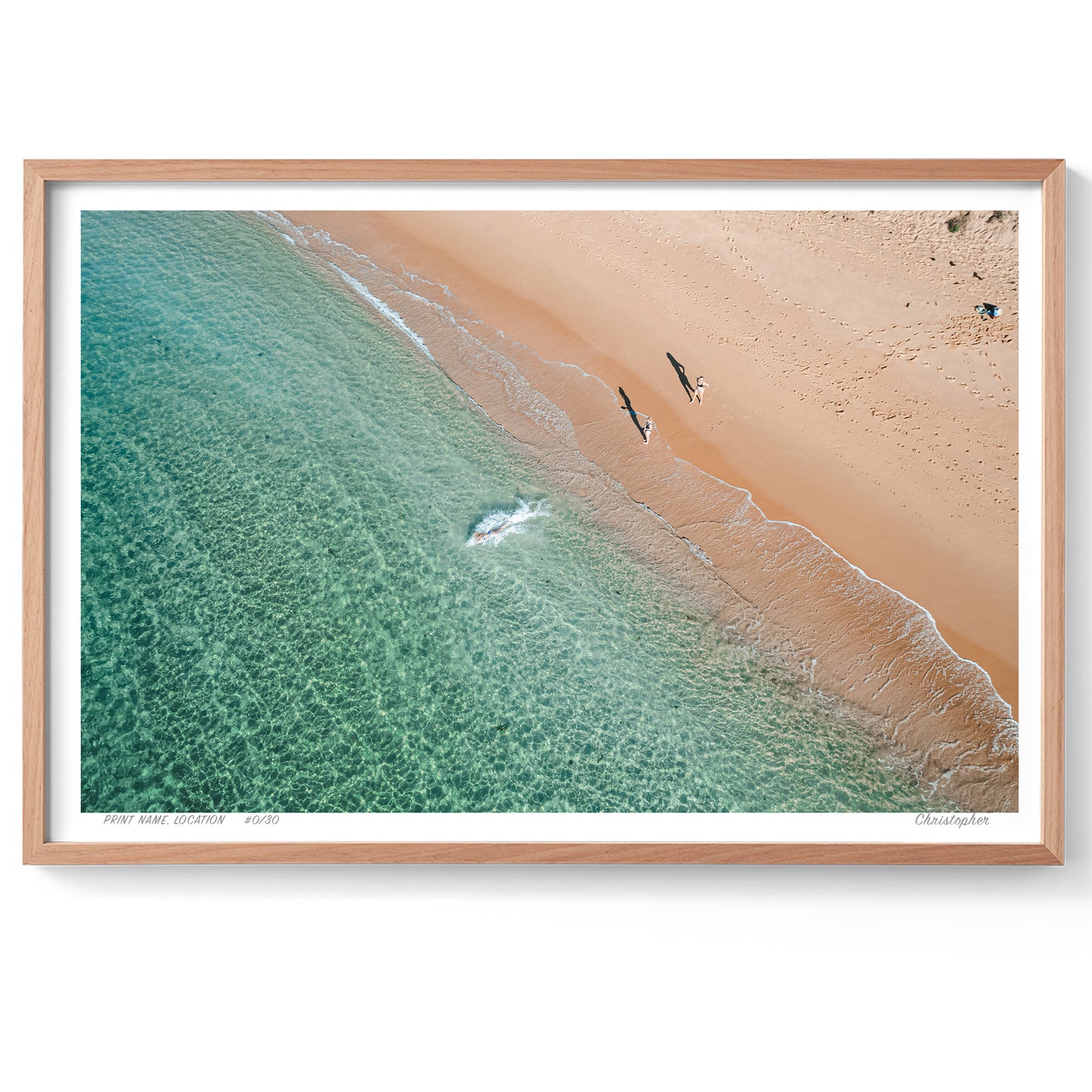 Sunlit Stroll – Aerial Coastal Print of Shelly Beach, Central Coast
