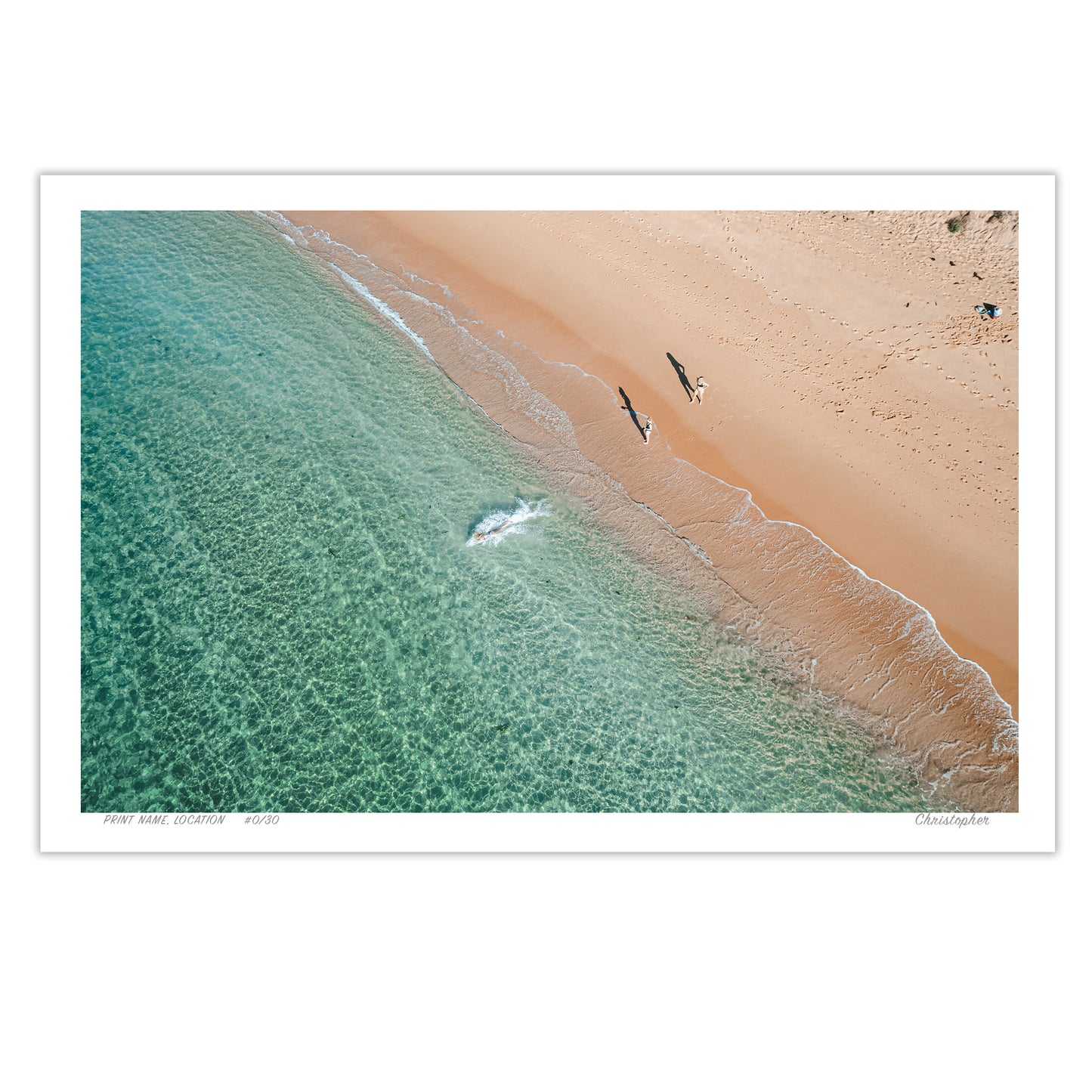 Sunlit Stroll – Aerial Coastal Print of Shelly Beach, Central Coast