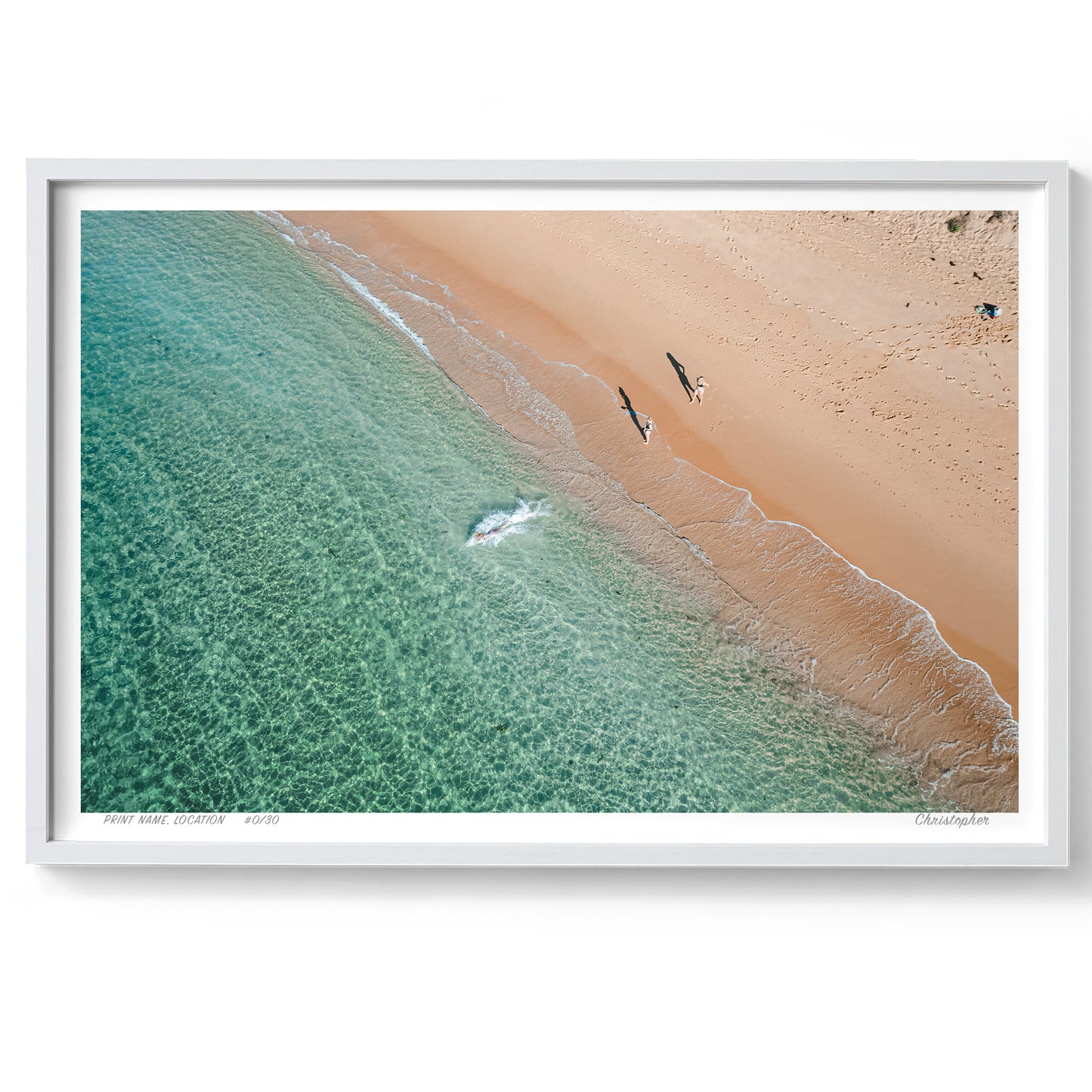 Sunlit Stroll – Aerial Coastal Print of Shelly Beach, Central Coast