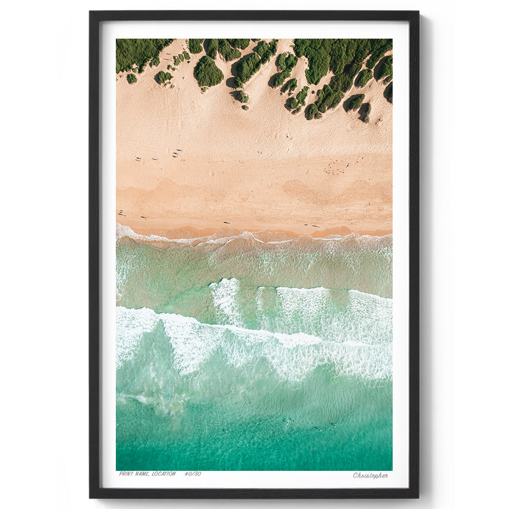 Land and Sea – Aerial Coastal Print of Shelly Beach, Central Coast