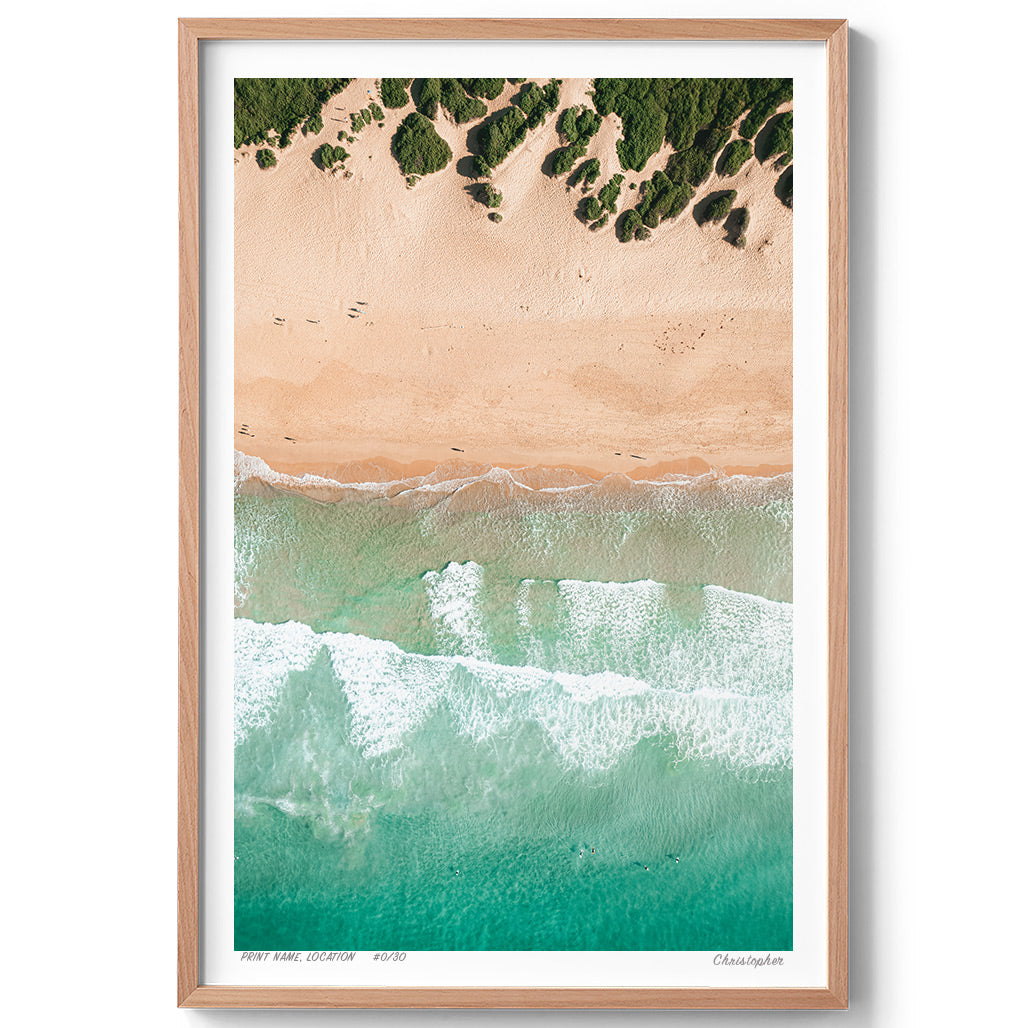 Land and Sea – Aerial Coastal Print of Shelly Beach, Central Coast