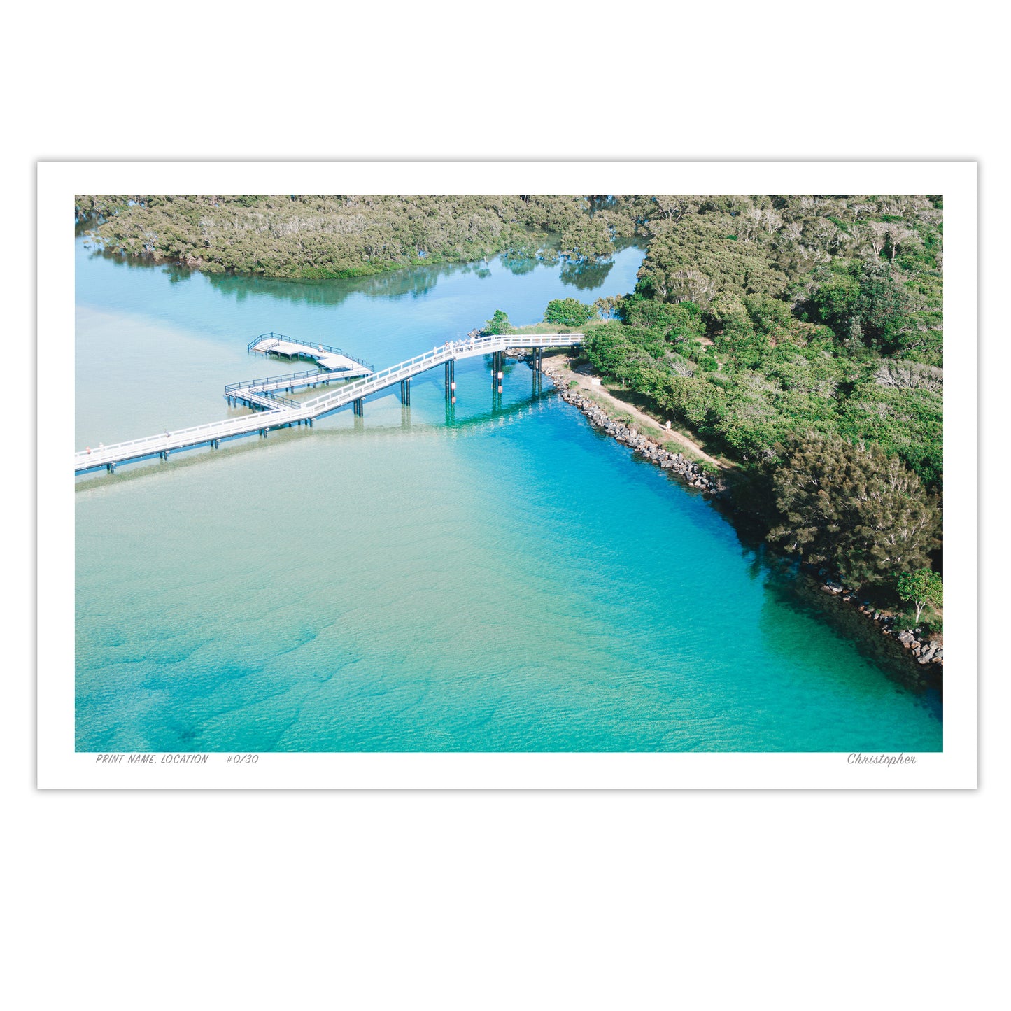 Creek Crossing - Aerial Coastal Print of South West Rocks, NSW