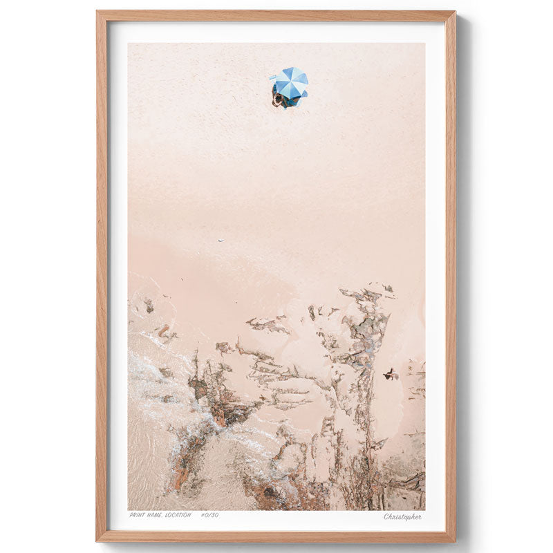 Below – Minimalist Aerial Print of Spoon Bay, Central Coast