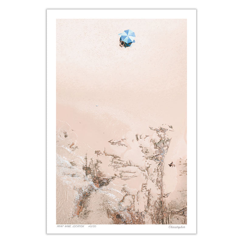 Below – Minimalist Aerial Print of Spoon Bay, Central Coast