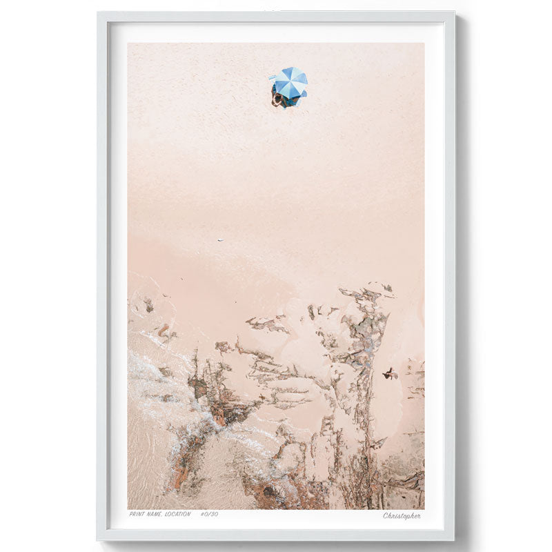 Below – Minimalist Aerial Print of Spoon Bay, Central Coast
