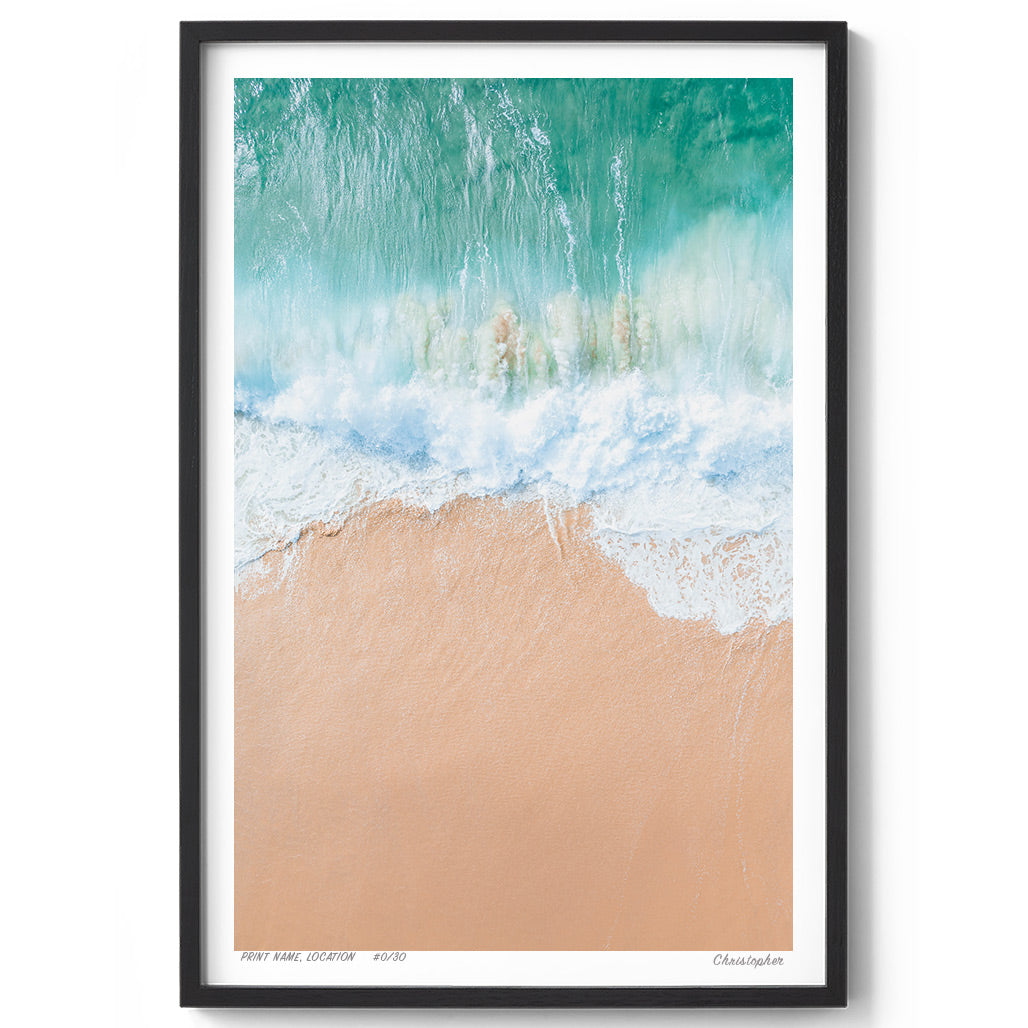 Fifty Fifty – Aerial Coastal Print of Spoon Bay, Central Coast