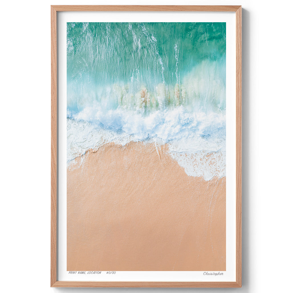 Fifty Fifty – Aerial Coastal Print of Spoon Bay, Central Coast