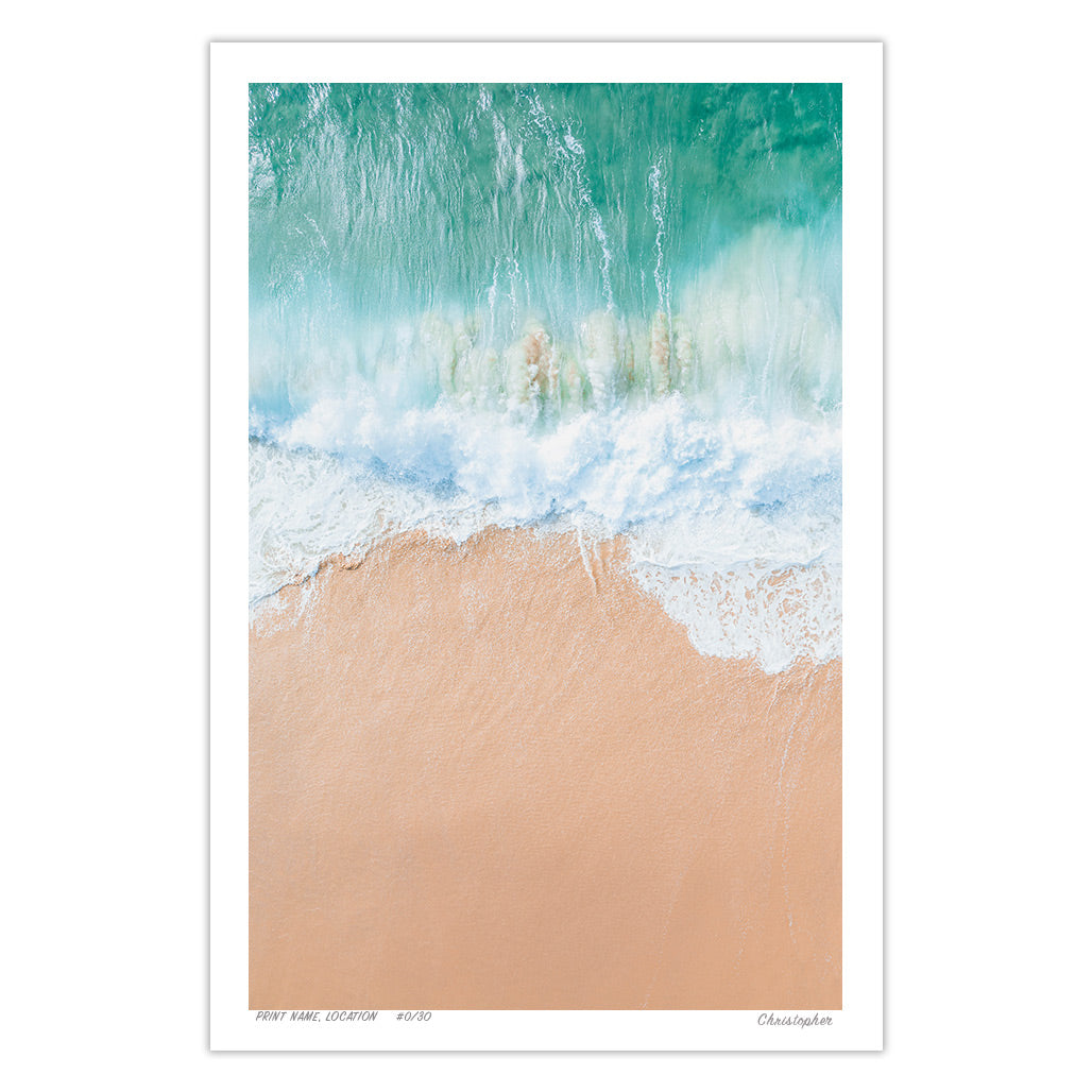 Fifty Fifty – Aerial Coastal Print of Spoon Bay, Central Coast