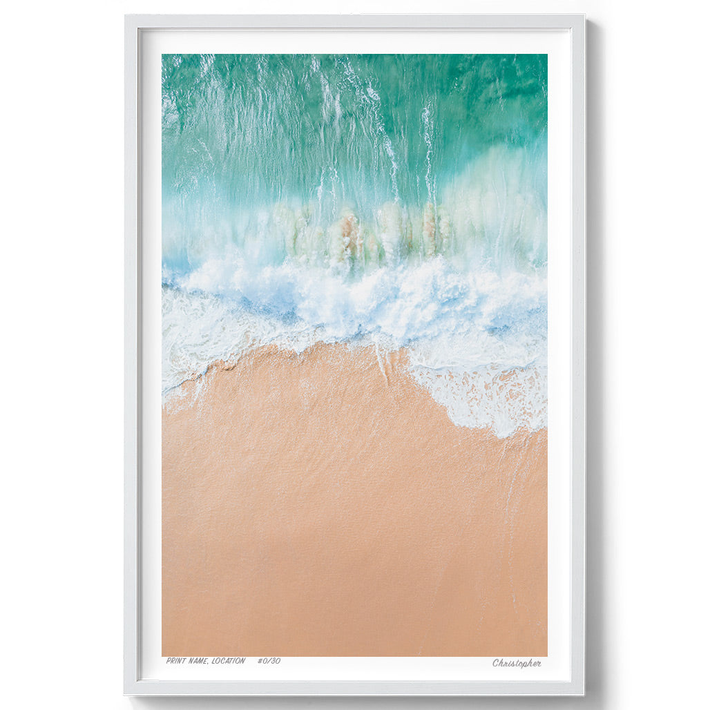 Fifty Fifty – Aerial Coastal Print of Spoon Bay, Central Coast