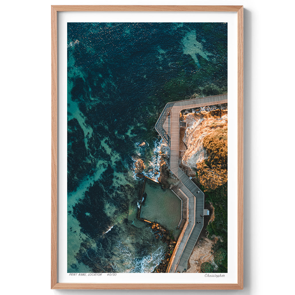Terrigal Boardwalk – Aerial Coastal Print of Terrigal Beach, NSW