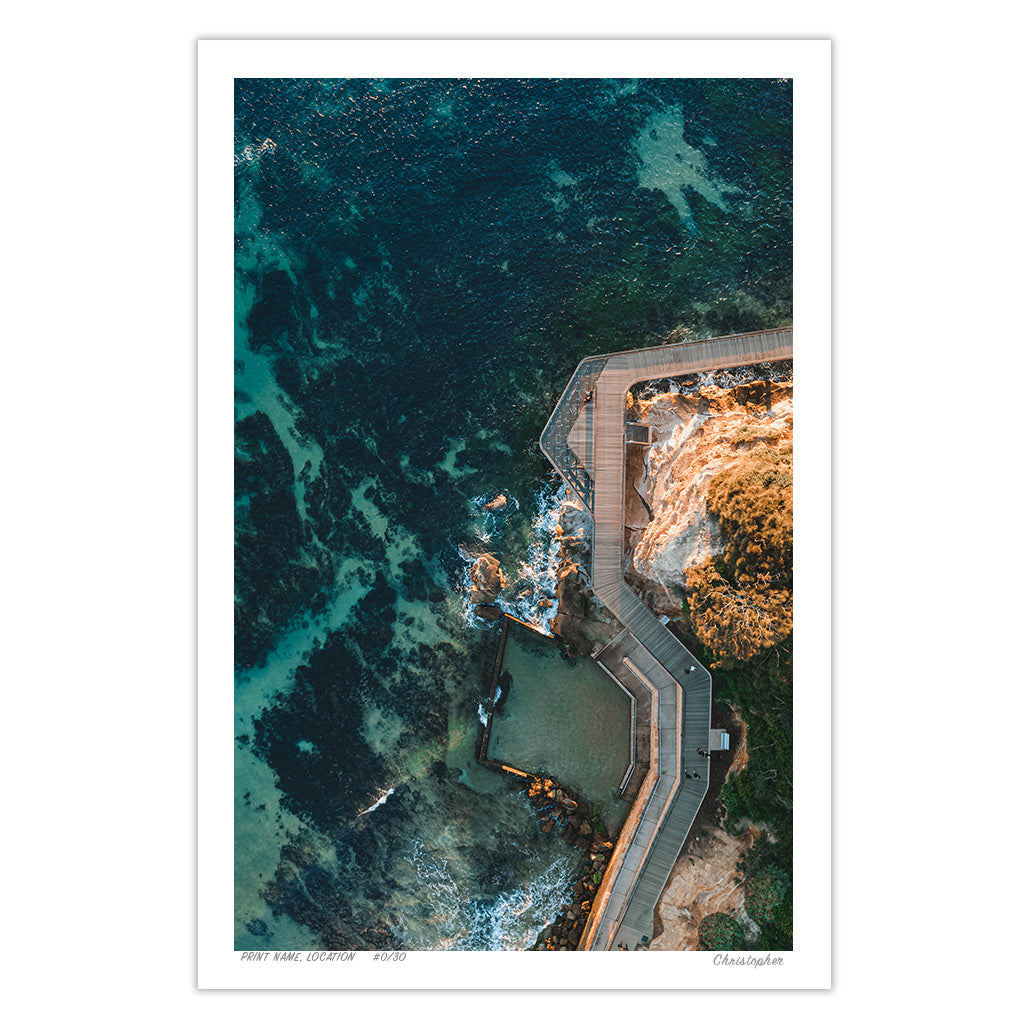 Terrigal Boardwalk – Aerial Coastal Print of Terrigal Beach, NSW