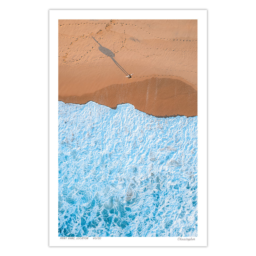 Tracks & Shadows – Coastal Print of Wamberal Beach, NSW