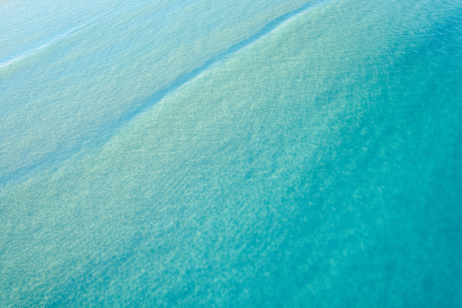 Aqua and turquoise coastal wall art print with ocean seascape