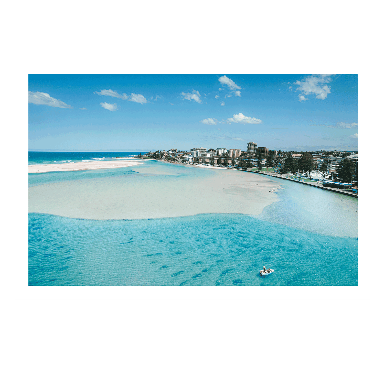 Aerial view of The Entrance Beach and headland on the NSW Central Coast, fine art coastal wall print