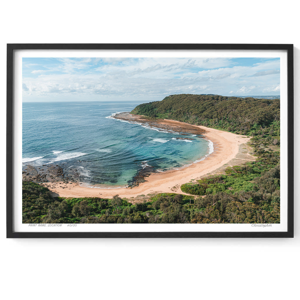 Classic Bateau – Aerial Coastal Print of Bateau Bay, NSW