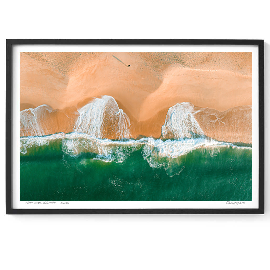 Liquid Lines – Aerial Coastal Print of Pearl Beach & Lion Island, NSW