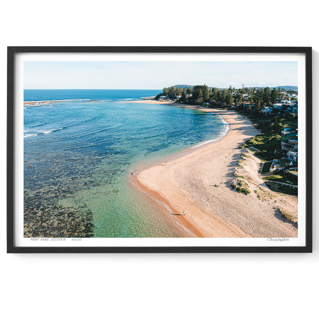 Bay Walks – Aerial Coastal Print of Toowoon Bay Beach, NSW